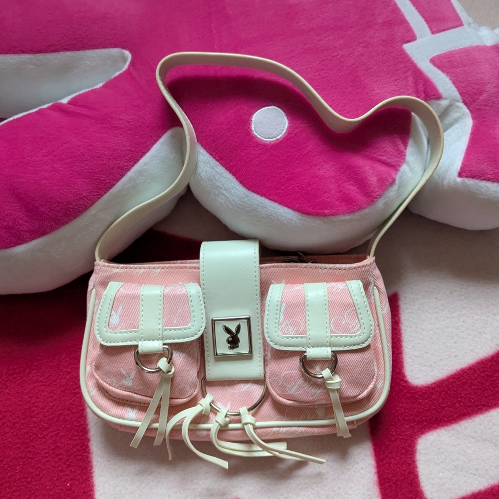 Pink and White Playboy Bag Purse